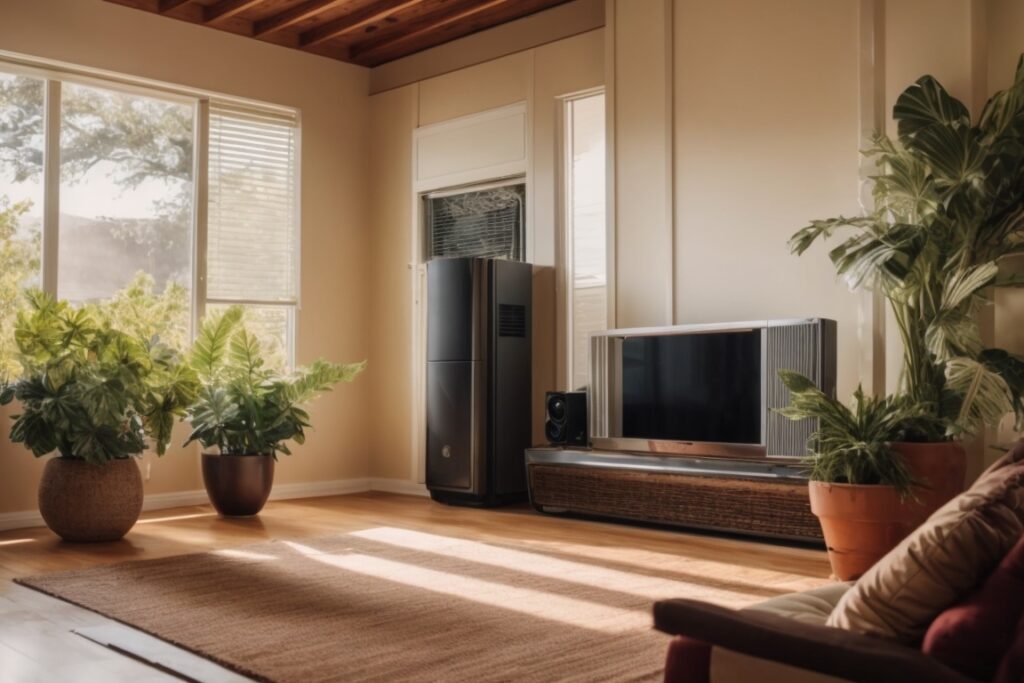 San Jose home interior with visible heat effects and air conditioning unit