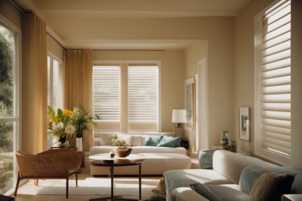 San Jose home interior with opaque windows blocking UV light