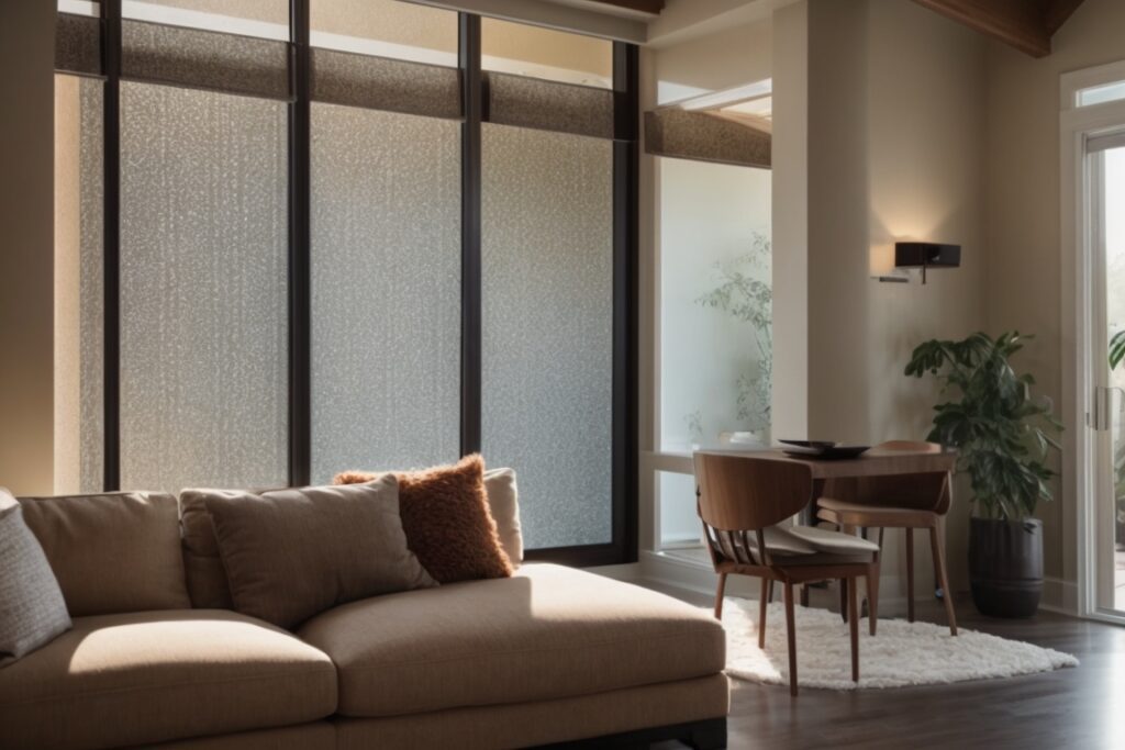 San Jose home interior with frosted decorative window film