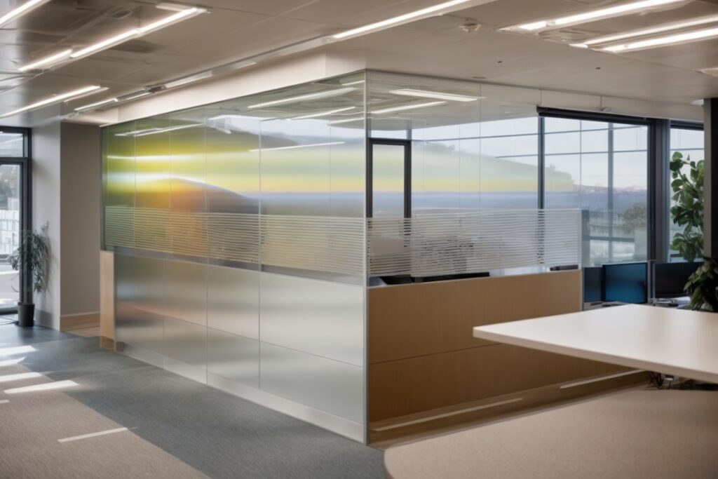 San Jose office with frosted decorative window film