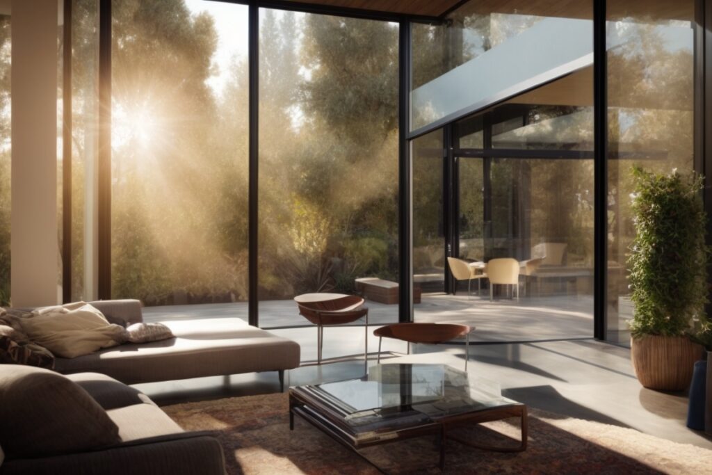 San Jose home interior with opaque solar window films