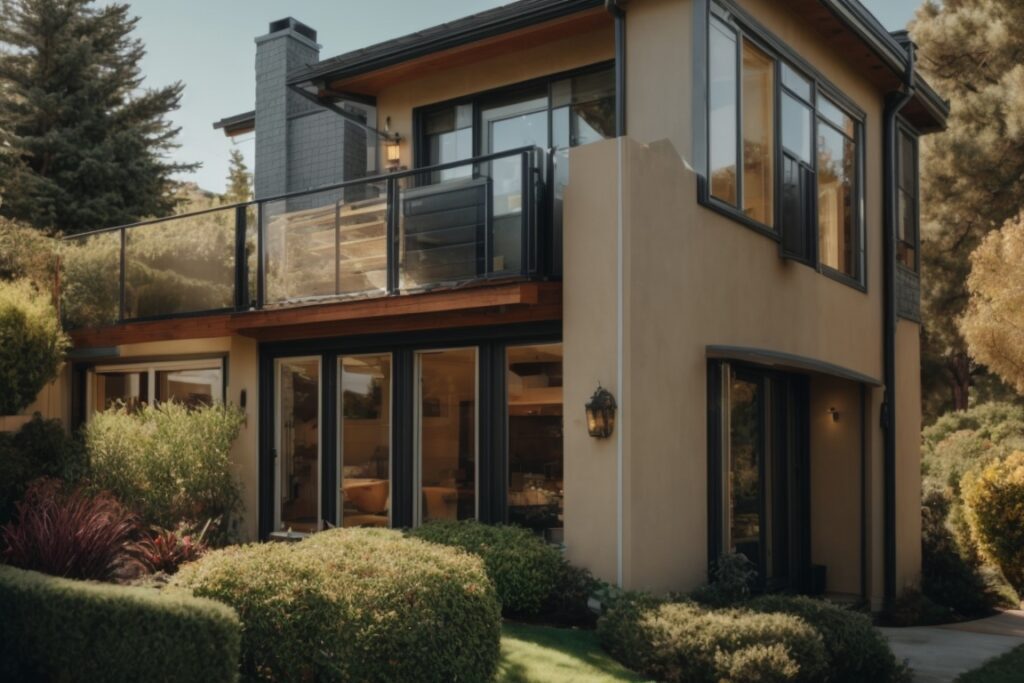 sunny San Jose home with window tinting, energy savings concept
