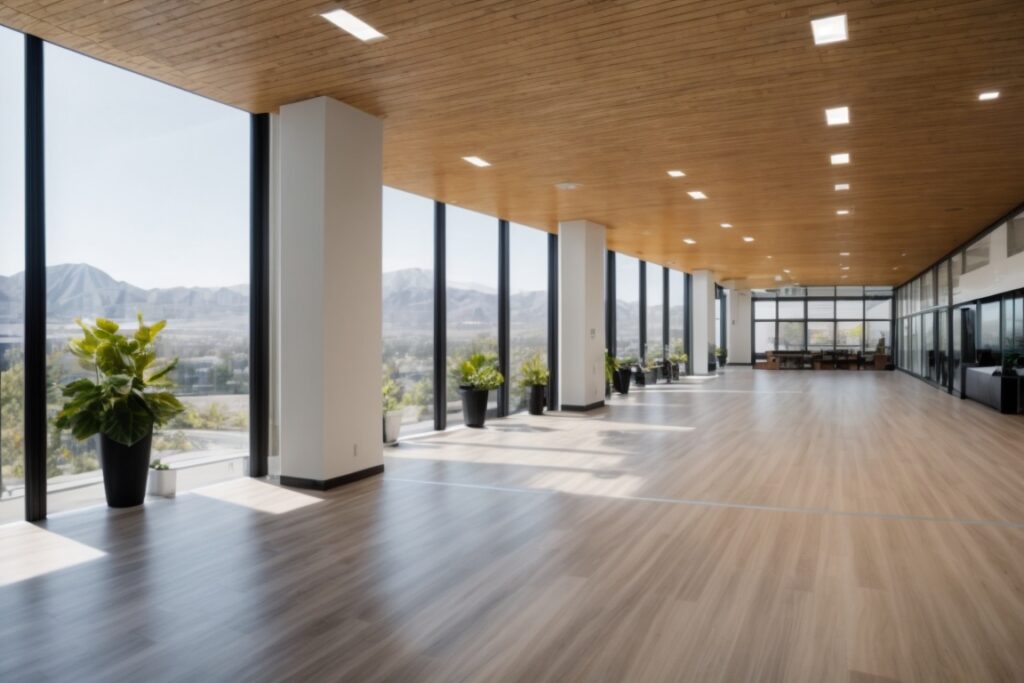 San Jose office with sun control window film, reducing glare and heat