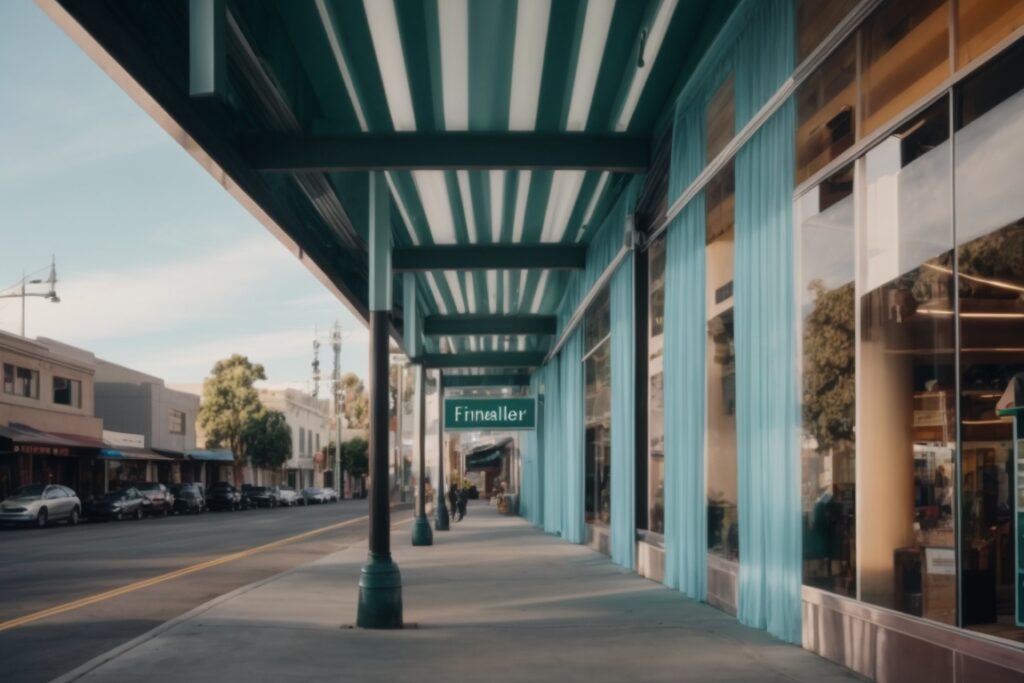 San Jose street with businesses showcasing sleek, customized window tints