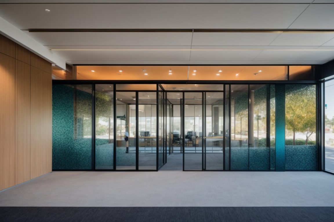 Vibrant San Jose office with decorative window film, enhancing privacy and UV protection