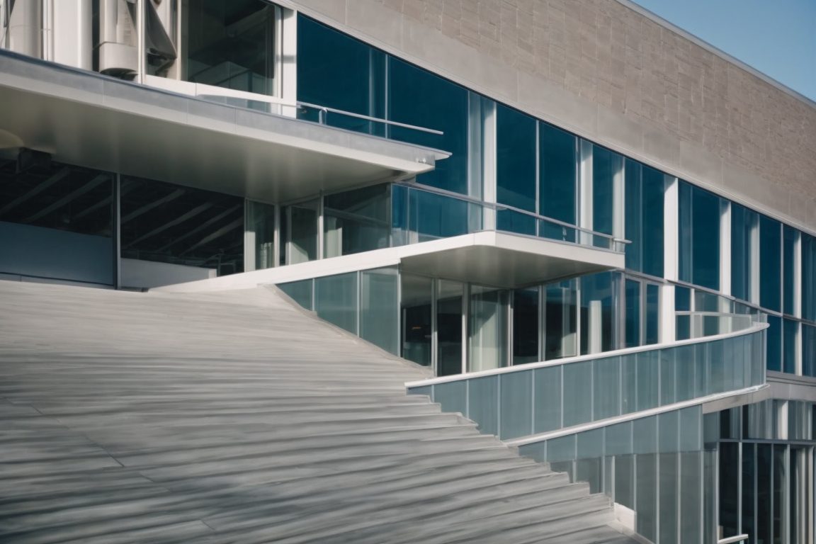 San Jose commercial building with opaque window films installed
