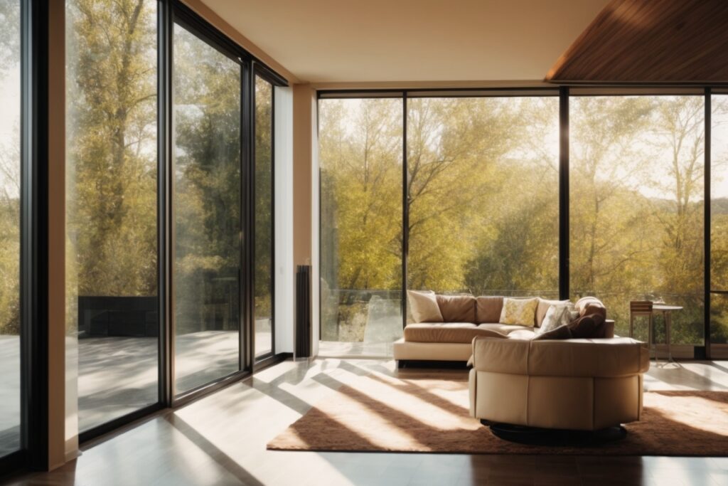 San Jose home interior with solar window film, furniture protected from sunlight