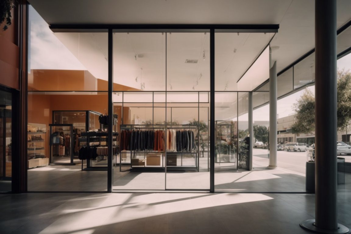 Modern retail store in San Jose with heat blocking window film