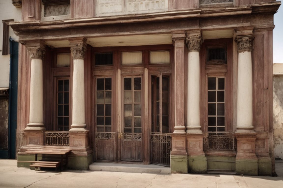 San Jose historic building with faded interior artifacts from sunlight